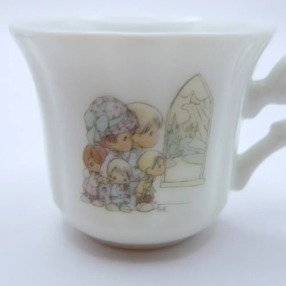 Vintage 1989 Precious Moments Miniature Tea Set Enesco Teapot Cup Saucer Stand
